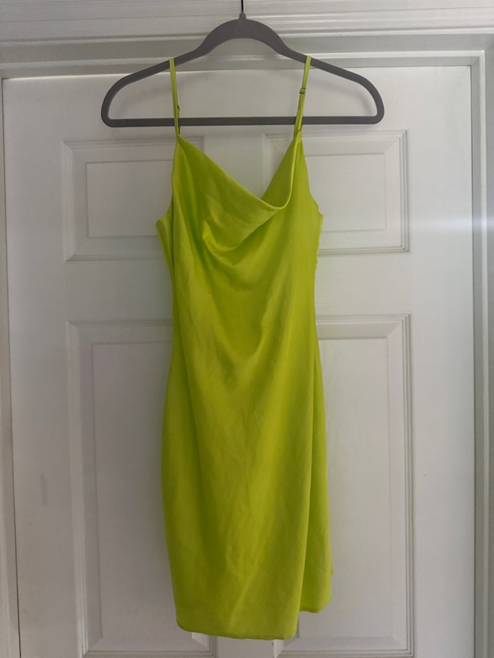 Sans Souci Lime Green Cowl Neck Midi Slip Dress